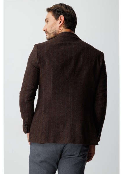 Erkek Kiremit Slım Fıt / Dar Kalıp Geniş Kırlangıç Ceket