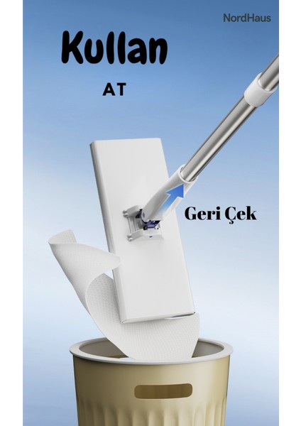 Tembel Mop Tüm Bezleri Kendi Alabilen Otomatik Mop Yüzey Temizlik Havlusu Kullan At Bezler Için indirimleri