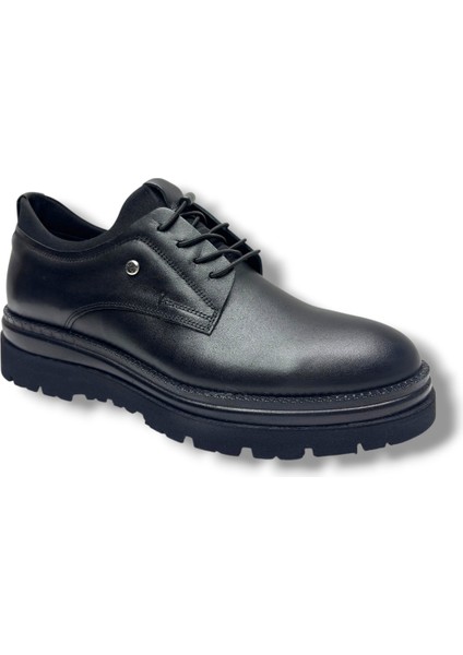 K1273-26 Hakiki Deri Lastik Bağcıklı Anatomik Erkek Ayakkabı