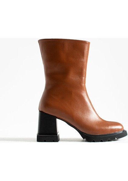 Kadın Taba Mat Deri Kalın Topuklu Bot – Şık Kışlık Günlük Ofis Kombinleri Için Rahat Ortapedik Model indirimleri