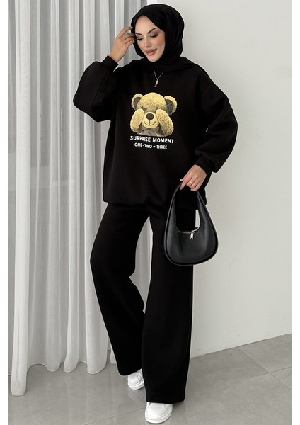 Ayıcık Desen Üç Iplik Ikili Takım 1655 - Siyah modelleri