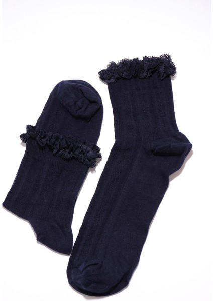 Pamuklu Dantelli Kabartmalı Kadın Çorap fiyatları