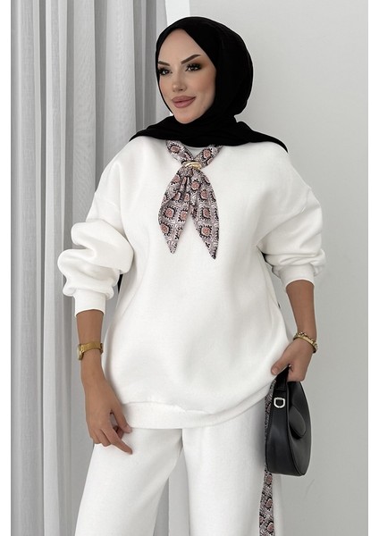 Fularlı Üç Iplik Ikili Takım 1654 - Beyaz fiyatları