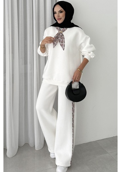 Fularlı Üç Iplik Ikili Takım 1654 - Beyaz indirimleri