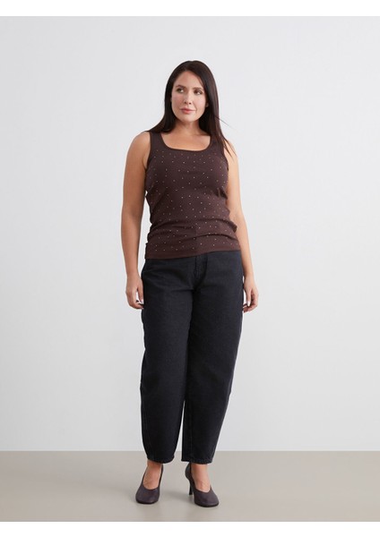 Yeni Sezon Büyük Beden U Yaka Taşlı Kadın Atlet fiyatları