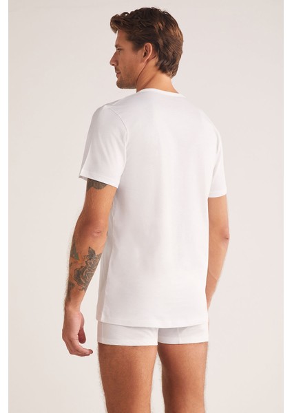 Enrico Erkek V Yaka Kısa Kollu %100 Pamuk 2'li Tshirt Set fiyatları