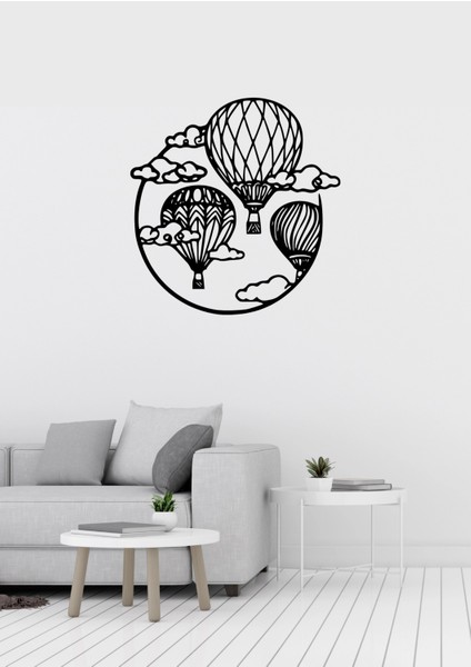 Uçan Balonlar Figürlü Metal Duvar Süsü