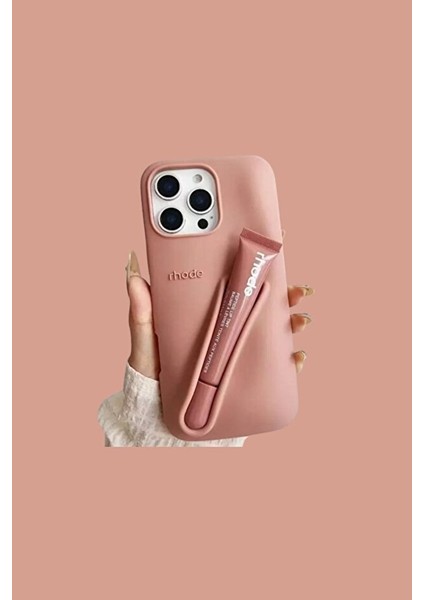 iPhone 16 Pro Max Uyumlu Summer Lip Case – Ruj Bölmeli Şeffaf Rujlu Telefon Kılıfı (6.9 Inç)