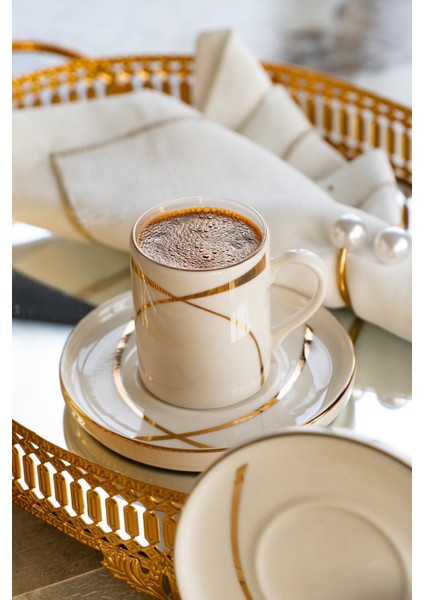 Ribon 12 Parça 6 Kişilik Porselen Kahve Fincan Takımı fiyatları