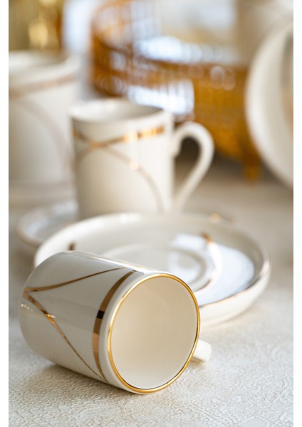 Ribon 12 Parça 6 Kişilik Porselen Kahve Fincan Takımı fırsatları