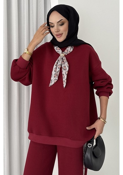 Fularlı Üç Iplik Ikili Takım 1654 - Bordo fiyatları