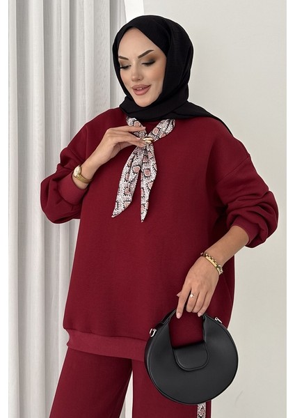 Fularlı Üç Iplik Ikili Takım 1654 - Bordo fırsatları