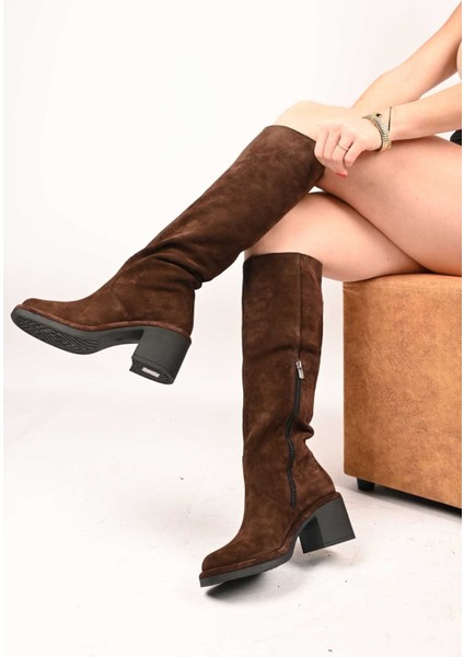 Bağcıksız Fermuarlı Termo Taban Hakiki Deri Topuklu Çizme 336-1235 Kadın Çizme modelleri