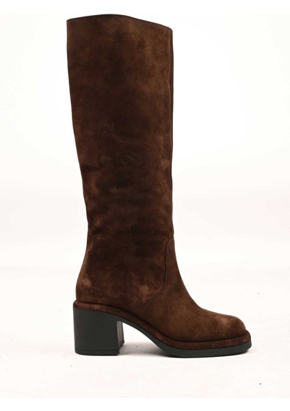 Bağcıksız Fermuarlı Termo Taban Hakiki Deri Topuklu Çizme 336-1235 Kadın Çizme indirimleri