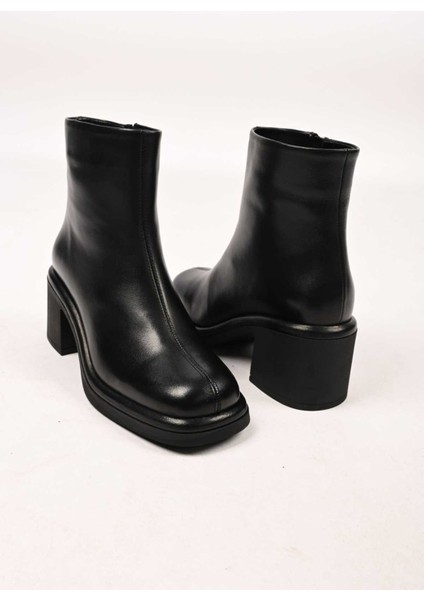 Bağcıksız Fermuarlı Termo Taban Hakiki Deri Topuklu Bot 336-1231 Kadın Bot