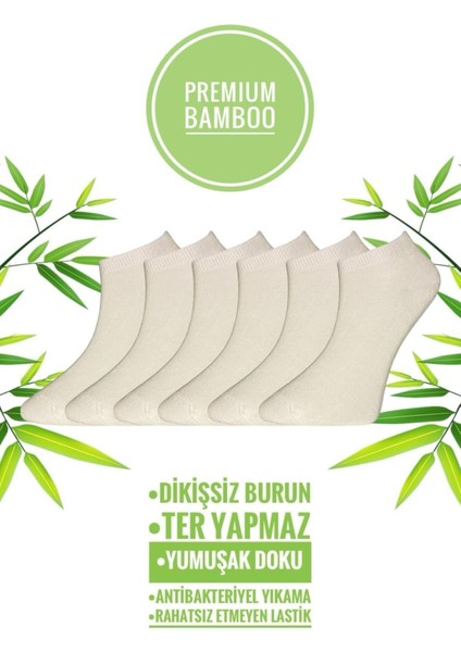 Bambu Terletmez Dikişsiz Kısa Kadın Çorap 6'lı Paket