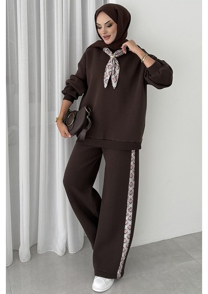 Fularlı Üç Iplik Ikili Takım 1654 - Kahve