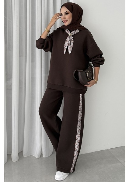 Fularlı Üç Iplik Ikili Takım 1654 - Kahve indirimleri