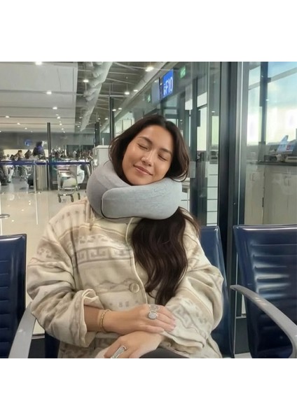 Tam Boyun Destekli Seyahat Yastığı Spiral Katlanabilir Hafızalı Köpüklü Visco Yıkanabilir Kılıf fırsatları