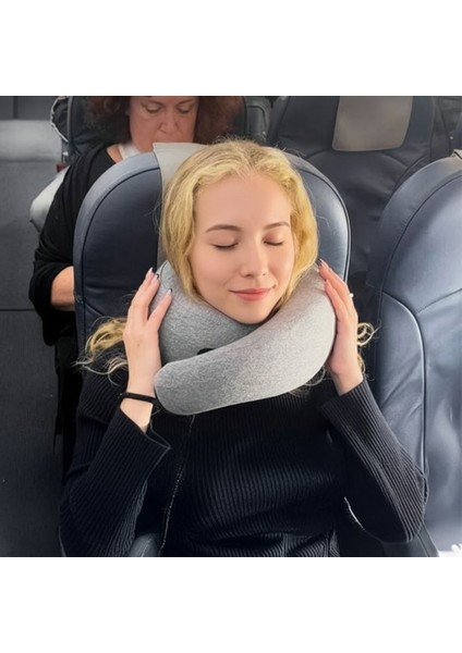 Tam Boyun Destekli Seyahat Yastığı Spiral Katlanabilir Hafızalı Köpüklü Visco Yıkanabilir Kılıf indirimleri