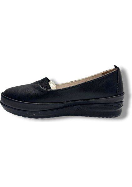 700-26 Anatomik Cilt Deri Kısa Dolgu Topuklu Kadın Ayakkabı modelleri