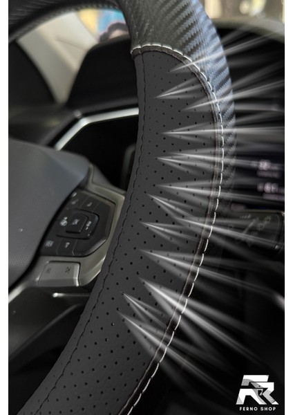 Raptor Serisi Geçmeli Direksiyon Kılıfı Delikli Deri Terletmez Araç Akasesuar modelleri