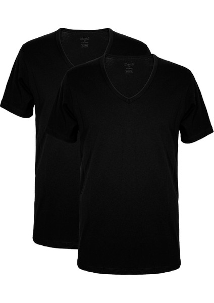 Enrico Erkek V Yaka Kısa Kollu %100 Pamuk 2'li Tshirt Set indirimleri