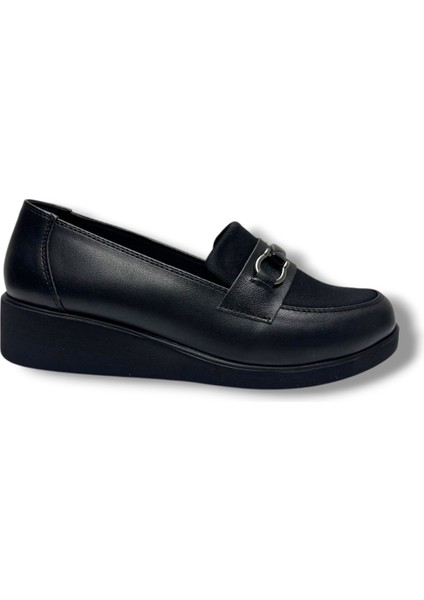 1421-26 Anatomik Cilt Deri Kısa Dolgu Topuklu Tokalı Kadın Ayakkabı fiyatları