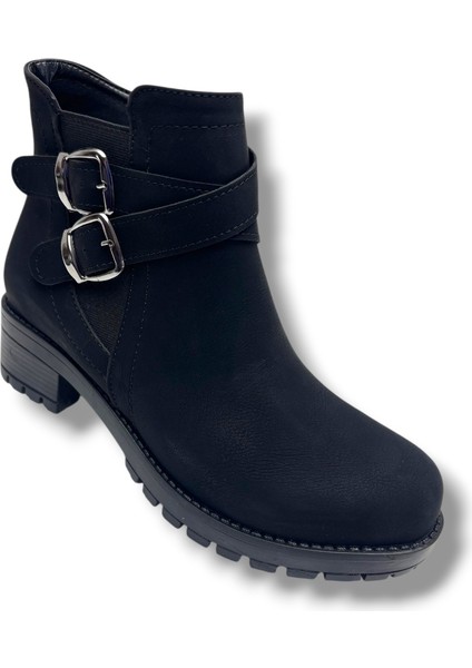 2160-26 Yağlı Deri Trend Fashion Fermuarlı Kadın Bot