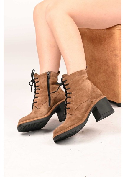 Bağcıklı Fermuarlı Termo Taban Hakiki Deri Topuklu Bot 336-1233 Kadın Bot fiyatları
