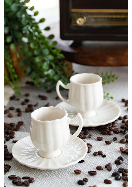 Lale 4 Parça 2 Kişilik Porselen Kahve Fincan Takımı modelleri