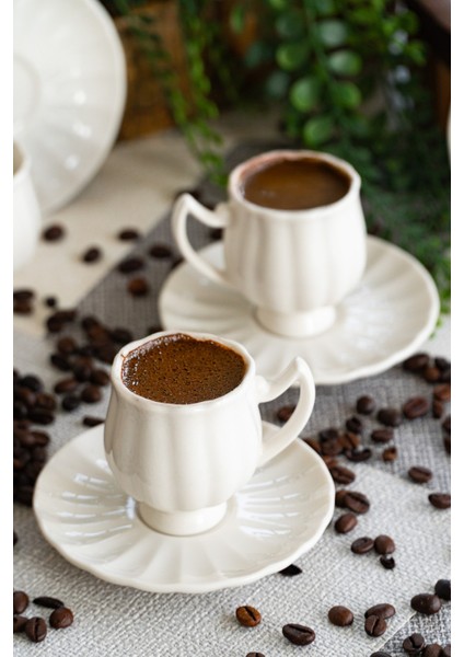 Lale 4 Parça 2 Kişilik Porselen Kahve Fincan Takımı indirimleri
