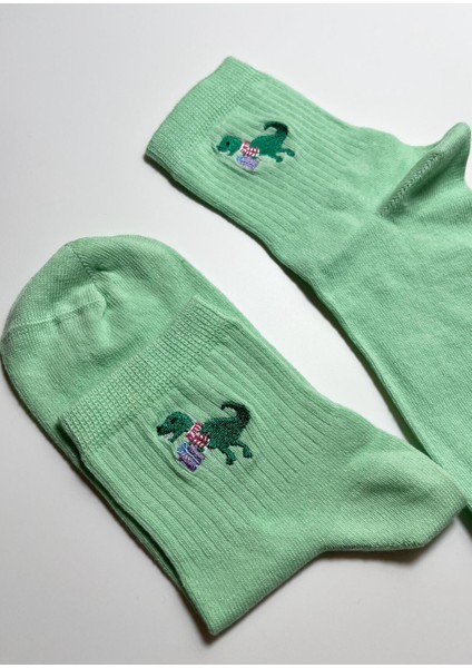 Pamuklu Dinozor Nakışlı Unisex Kolej Çorap fiyatları