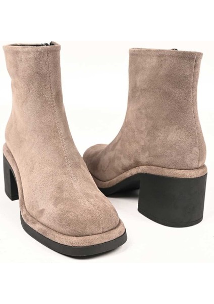 Bağcıksız Fermuarlı Termo Taban Hakiki Deri Topuklu Bot 336-1231 Kadın Bot