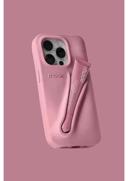 iPhone 16 Pro Max Uyumlu Summer Lip Case – Ruj Bölmeli Şeffaf Rujlu Telefon Kılıfı (6.9 Inç)