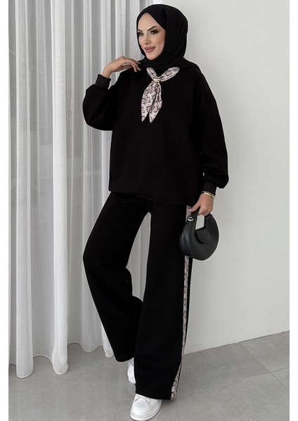 Fularlı Üç Iplik Ikili Takım 1654 - Siyah modelleri