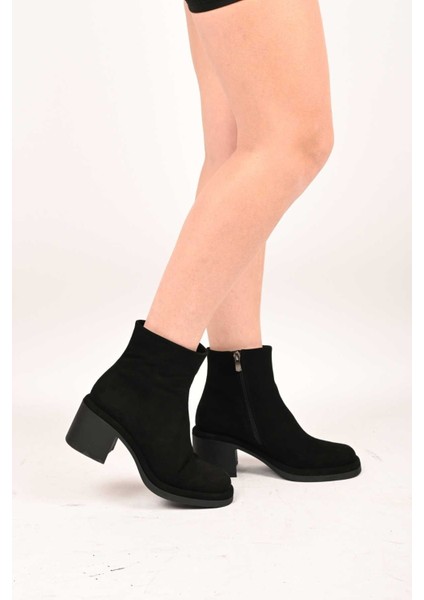 Bağcıksız Fermuarlı Termo Taban Hakiki Deri Topuklu Bot 336-1231 Kadın Bot