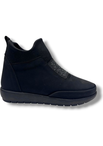1451-26 Anatomik Yağlı Deri Taşlı Fermuarlı Kadın Bot fiyatları