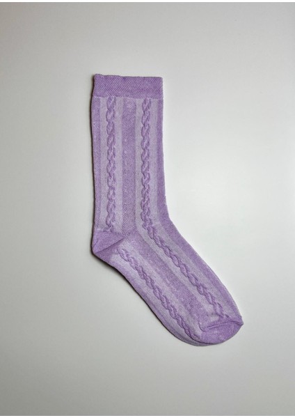 Pamuklu Kabartmalı Renkli Kadın Çorap 2 Çift modelleri