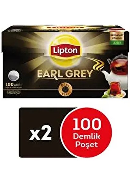 Earl Grey Poşet Çay Bergamot Aromasıyla 200 Adet 2 x 100'lü Kolay Demleme fiyatları