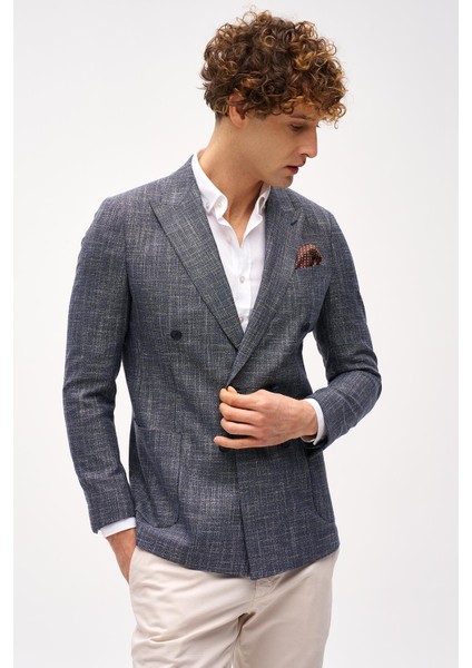 Erkek Lacivert Slim Fit / Dar Kalıp Geniş Kırlangıç Ceket modelleri