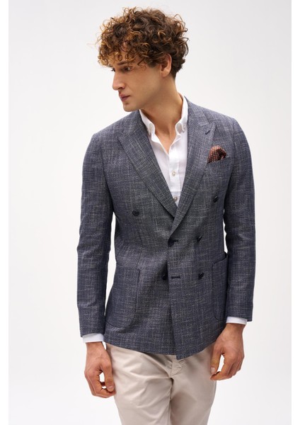 Erkek Lacivert Slim Fit / Dar Kalıp Geniş Kırlangıç Ceket fırsatları