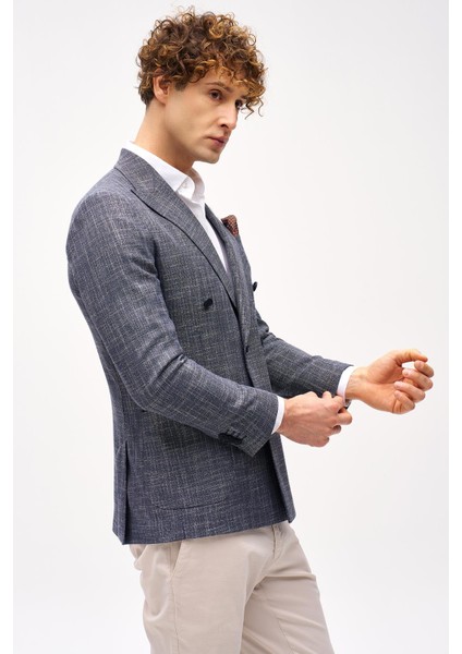 Erkek Lacivert Slim Fit / Dar Kalıp Geniş Kırlangıç Ceket indirimleri
