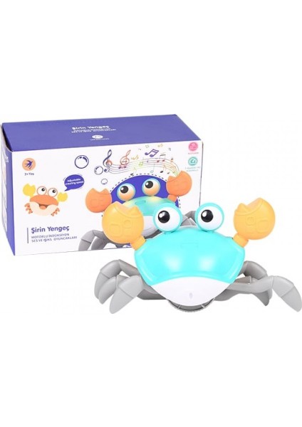 Oyuncak Emeklemeye Yardımcı 3 Kademeli Hız Kapatıp Açılabilen Müzikli Sensörlü Dahili Şarjlı Yengeç Yatay Hareketli fırsatları