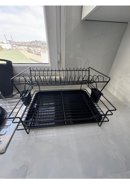 Çift Katlı Bulaşıklık Siyah fiyatları