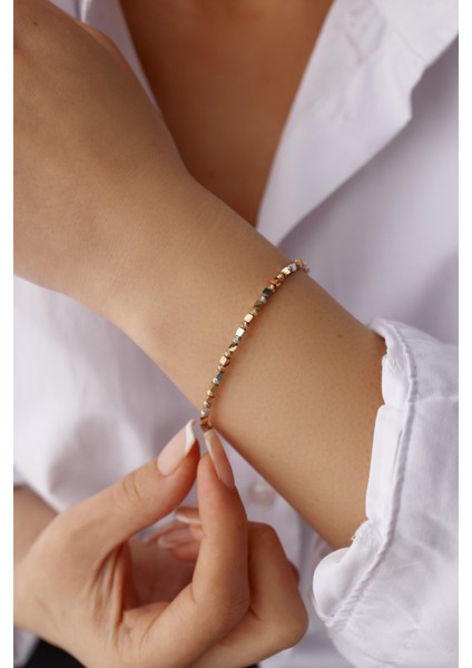 14 Ayar Altın Üç Renk Dorika Kelepçe