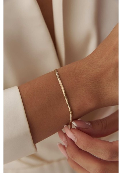 14 Ayar Altın Balık Sırtı Bileklik