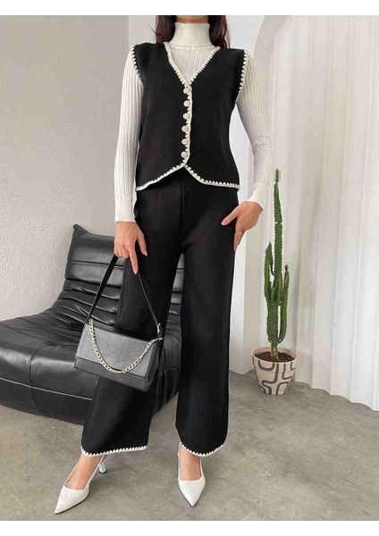 Yelek Pantolon Triko Takım