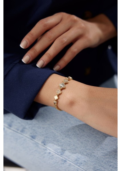 14 Ayar Altın Italyan Yoncası Kalemli Bileklik fiyatları