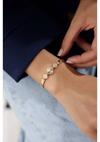 14 Ayar Altın Italyan Yoncası Bileklik